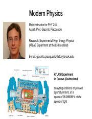 PHY251 Modern Physics